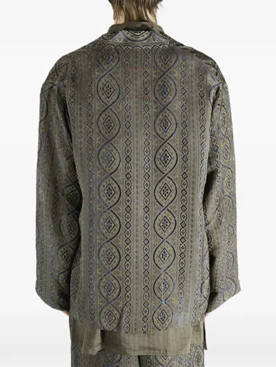 Uma Wang Juno Patterned Jacket In Blue