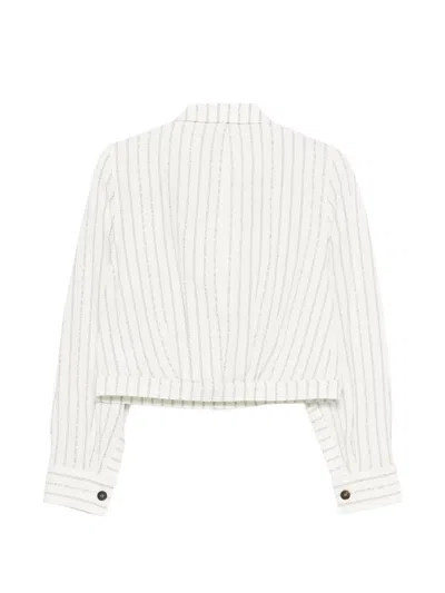 Low Classic Striped Jacket In White