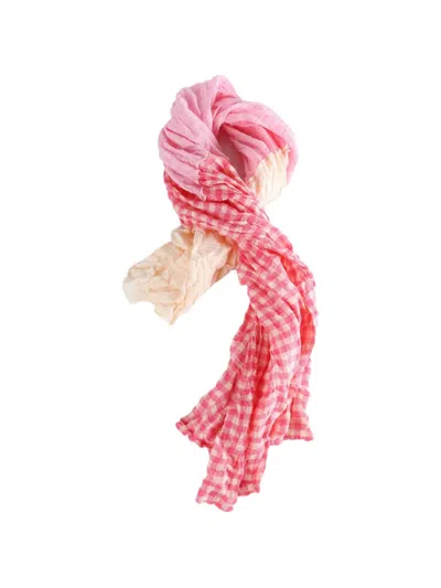 Daniela Gregis Checked Scarf In Pink