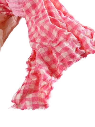 Daniela Gregis Checked Scarf In Pink