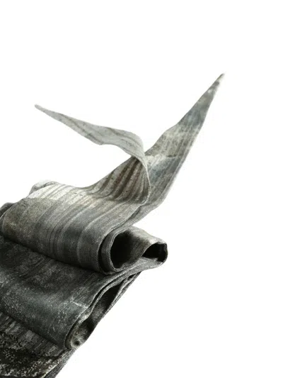 Ziggy Chen Patterned Scarf In Gray