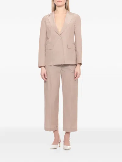 Peserico Wool Single Breasted Blazer Notch Lapels In Neutral