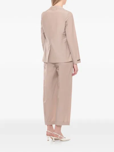 Peserico Wool Single Breasted Blazer Notch Lapels In Neutral