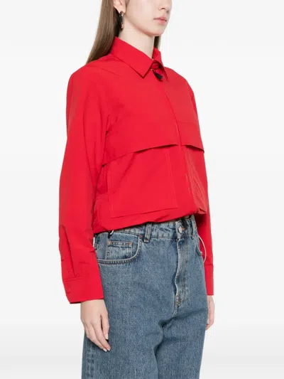Moncler Patch Pocket Jacket In Red