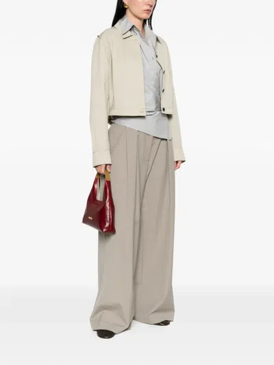 Low Classic Buttoned Jacket In Neutral