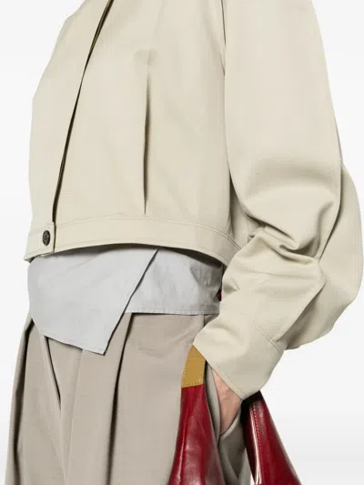 Low Classic Buttoned Jacket In Neutral