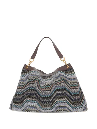 Missoni Chevron Pattern Bag In Blue