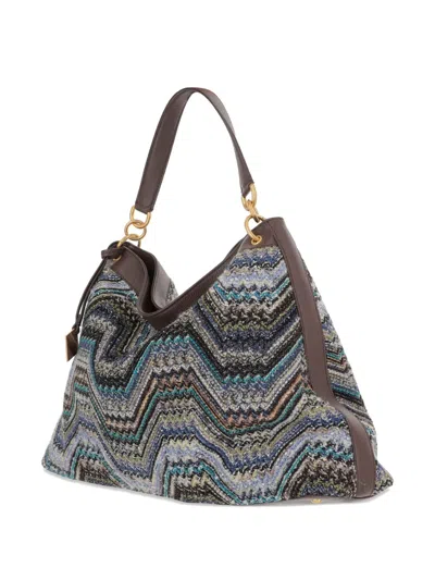Missoni Chevron Pattern Bag In Blue