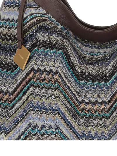Missoni Chevron Pattern Bag In Blue