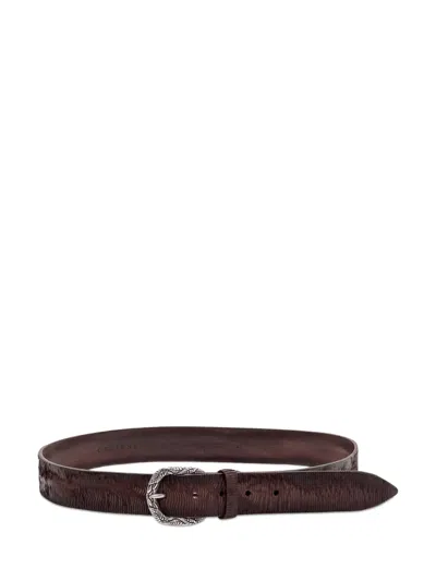 Orciani Blade Embossed Belt In Brown