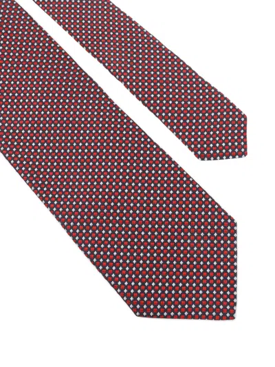 Lanvin Slim Tie Circle Dot Motif Design In Brown