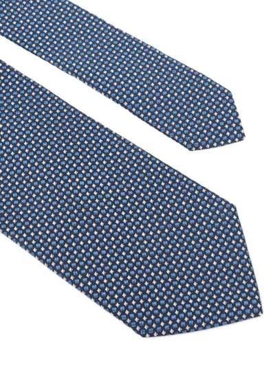 Lanvin Patterned Tie In Blue