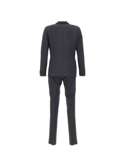 Corneliani Double-breasted Suit In Black