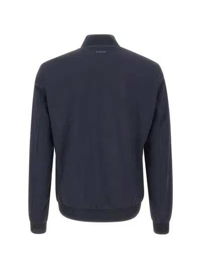 Diktat Zip Bomber Jacket In Blue