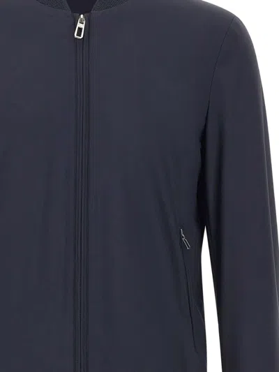 Diktat Zip Bomber Jacket In Blue
