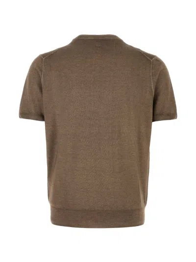Canali Knitted T-shirt In Brown