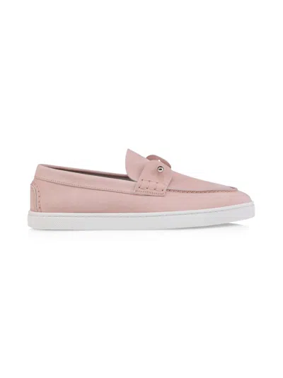 Christian Louboutin Womens Vintage Rose Chambeliboat Leather Boat Shoes Eur 37 / 4 Uk In Pink