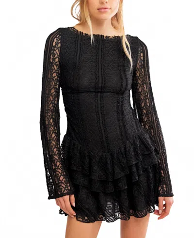 Free People Tabby Lace Midi Dress In Black