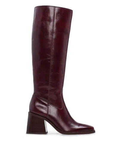 Vince Camuto Sangeti Boots Dark Mahogany Leather Knee High Rhs6944 In Multi