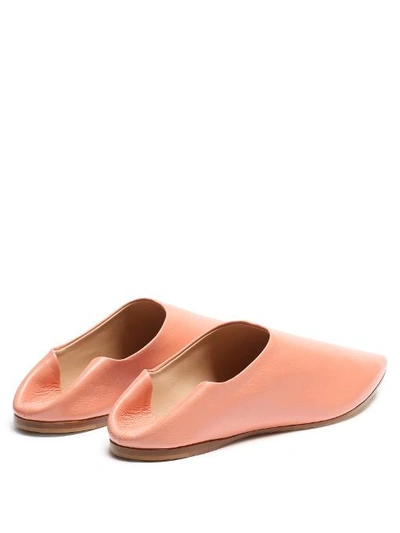 Acne Studios Amina Backless Leather Shoes Light Pink | ModeSens