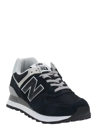 New Balance 574 Leather-trimmed Suede And Mesh Sneakers In Navy