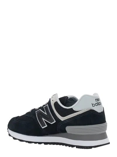 New Balance 574 Leather-trimmed Suede And Mesh Sneakers In Navy