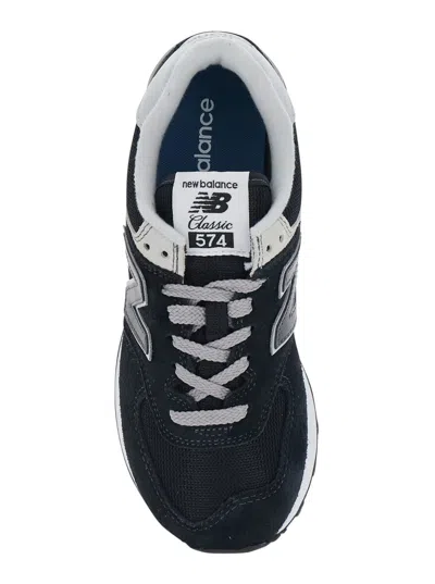 New Balance 574 Leather-trimmed Suede And Mesh Sneakers In Navy