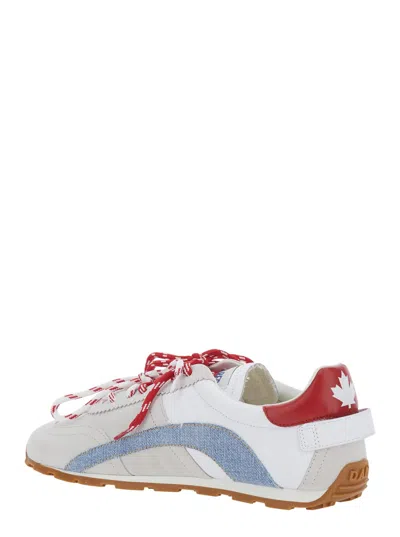Dsquared2 Dc-642 Denim Panelled Trainers In Multi