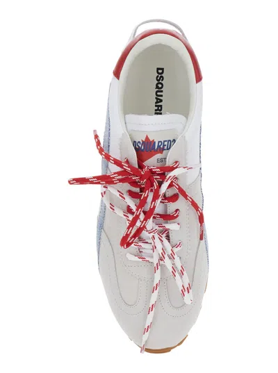 Dsquared2 Dc-642 Denim Panelled Trainers In Multi