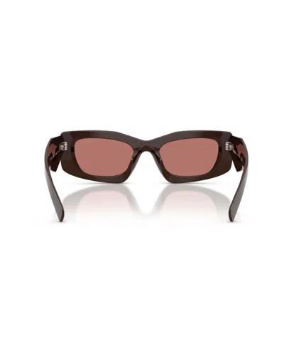 Prada Geometric-frame Sunglasses In Brown