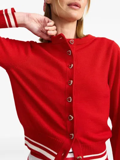 Aston Studio Leonara Cardigan In Red