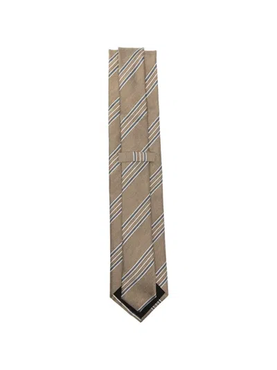 Brioni Striped Silk Tie In Pattern