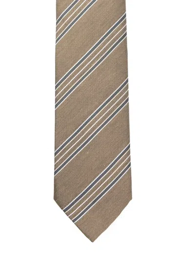 Brioni Striped Silk Tie In Pattern