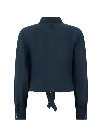 120% Lino Buttoned Shirt In Blue
