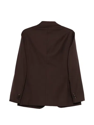 Caruso Button Jacket In Brown