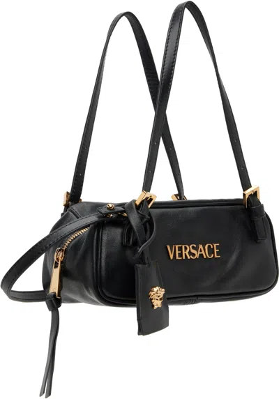 Versace Logo-plaque Mini Bag In Black