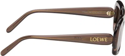 Loewe Brown Rectangular Slim Sunglasses In Neutral