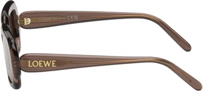 Loewe Brown Rectangular Slim Sunglasses In Neutral
