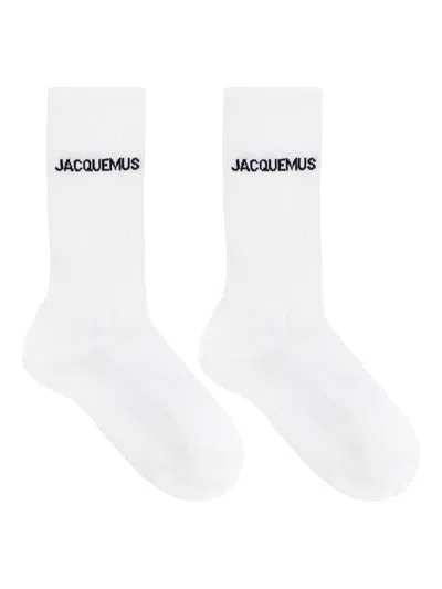 Jacquemus Socks With Embroidered Logo In White