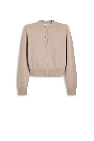 Scanlan Theodore Cashmere Shoulder Pad Cardigan In Neutral
