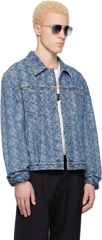 Lanvin Lunar Year Jacquard Denim Jacket In Blue