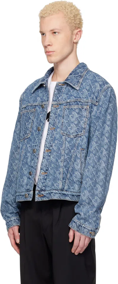 Lanvin Lunar Year Jacquard Denim Jacket In Blue