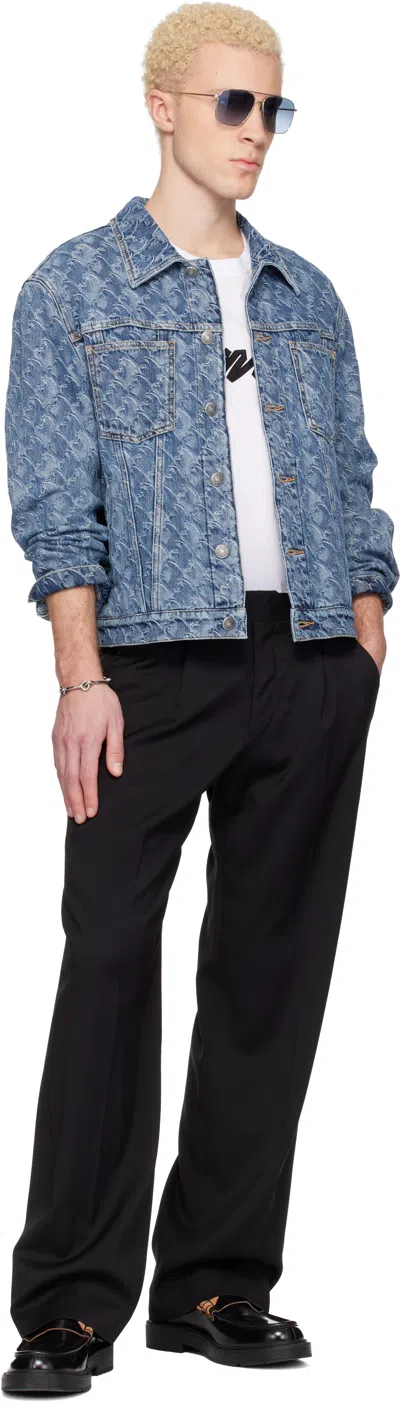 Lanvin Lunar Year Jacquard Denim Jacket In Blue