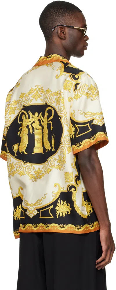 Versace Printed Silk Twill Regular Shirt In Multi