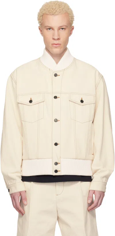 Lanvin Button-up Bomber Jacket In Neutral