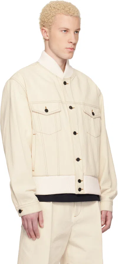 Lanvin Button-up Bomber Jacket In Neutral