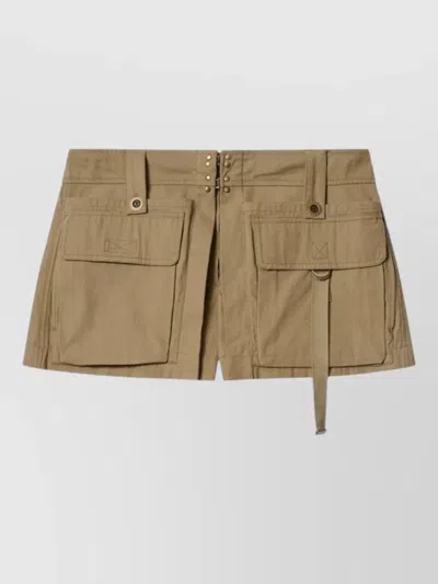 Isabel Marant Barta Cargo Shorts Straps Multiple Pockets In Neutral