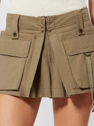 Isabel Marant Barta Cargo Shorts Straps Multiple Pockets In Neutral