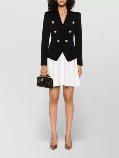 Balmain Black Double-breasted Blazer In Black
