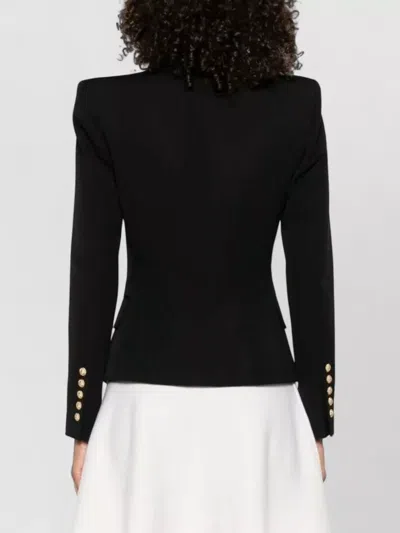 Balmain Black Double-breasted Blazer In Black